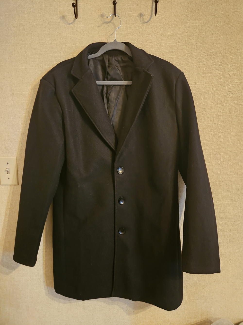 Fashion Brand Company Men's Black Single-Breasted Wool Blazer